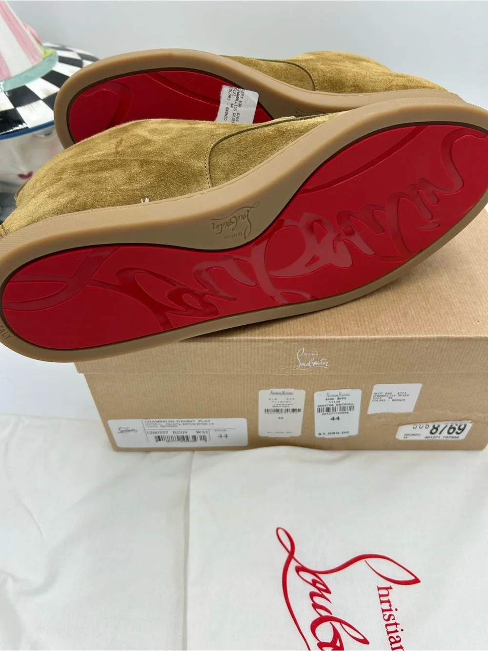 Men's Christian Louboutin CHAMBELISS suede boots size 44/11 US made in Italy